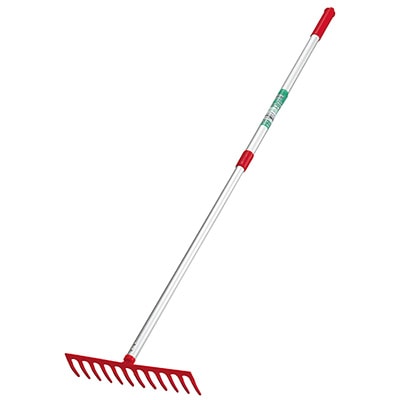 サッチ取レーキ12本爪 伸縮アルミ柄付き #4036