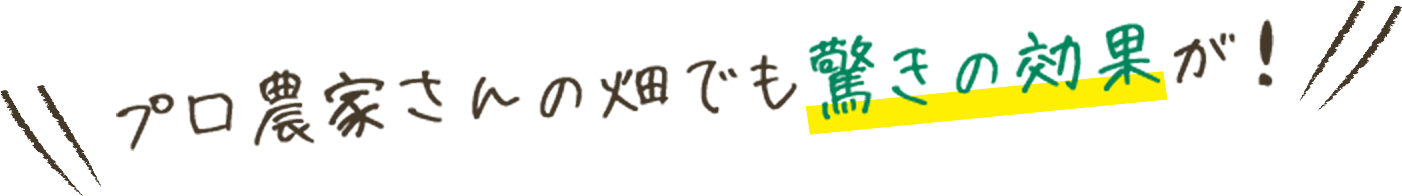 プロ農家さんの畑でも驚きの効果が!