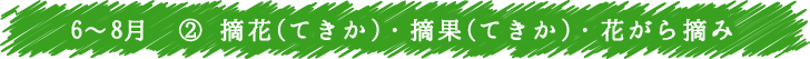 6～8月　② 摘花(てきか)・摘果(てきか)・花がら摘み