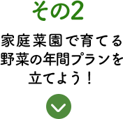 その2 家庭菜園で育てる野菜の年間プランを立てよう！