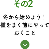 その2 冬から始めよう！種をまく前にやっておくこと