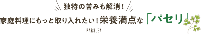 家庭料理にもっと取り入れたい！栄養満点な「パセリ」