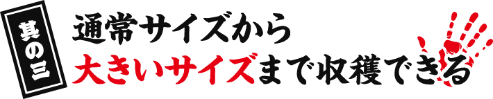其の三 通常サイズから大きいサイズまで収穫できる