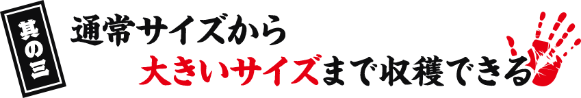 其の三 通常サイズから大きいサイズまで収穫できる