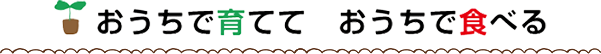 おうちで育てて おうちで食べる