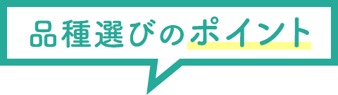 品種選びのポイント