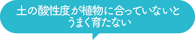 土の酸性度が植物に合っていないとうまく育たない