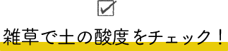 雑草で土の酸度をチェック!