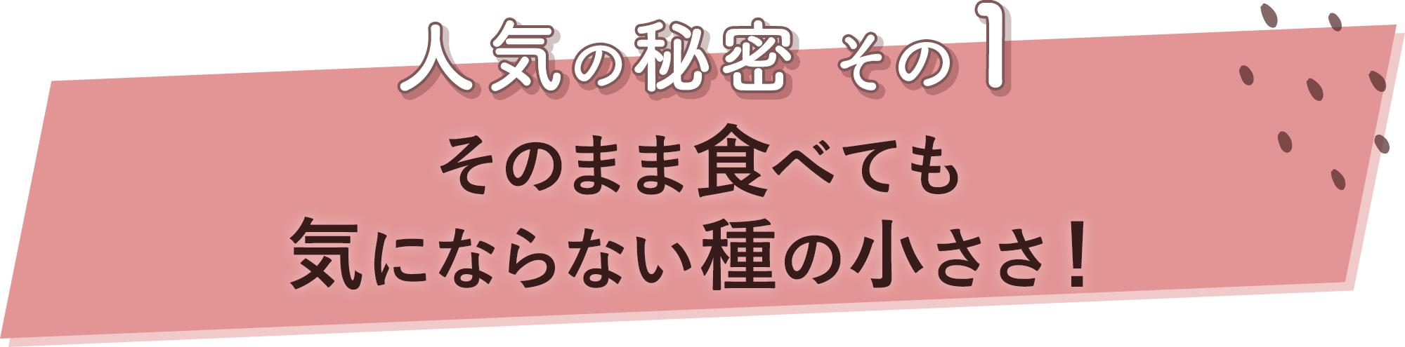 人気の秘密その1 そのまま食べても気にならない種の小ささ！