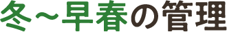 冬~早春の管理